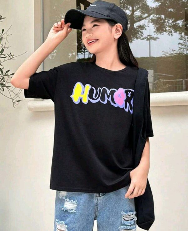 ⁦SHEIN تي-شيرت قصيرة الأكمام من الصوف الخالص المطبوعة بنمط الدب لفتيات المراهقة ، خط العنق المستدير⁩ - الصورة ⁦6⁩