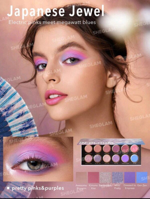 ⁦SHEGLAM لوحة ظلال العيون Kyoto In Bloom Palette 12-Clolor Shimmer Metallic Matte Eyeshadow Palette Shimmery Pink Purple High-Coloures Long-Lasting No Smudge ظلال العيون الناعمة والناعمة مستحضرات تجميل العيون  عيد الميلاد الشتاء ظلال العيون الوردية والأرجوانية وردی ديكور رمضان شتاء مكياج حفلات شاطئ سفر مجموعة Y2K تخييم في الهواء الطلق موضة مستحضرات التجميل Cosplay أفضل الاتجاهات رحلة المهرجانات لون باهِظ مدرسة يوم المرأة⁩ - الصورة ⁦2⁩