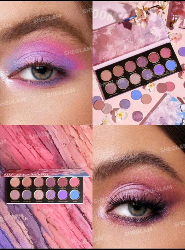 ⁦SHEGLAM لوحة ظلال العيون Kyoto In Bloom Palette 12-Clolor Shimmer Metallic Matte Eyeshadow Palette Shimmery Pink Purple High-Coloures Long-Lasting No Smudge ظلال العيون الناعمة والناعمة مستحضرات تجميل العيون  عيد الميلاد الشتاء ظلال العيون الوردية والأرجوانية وردی ديكور رمضان شتاء مكياج حفلات شاطئ سفر مجموعة Y2K تخييم في الهواء الطلق موضة مستحضرات التجميل Cosplay أفضل الاتجاهات رحلة المهرجانات لون باهِظ مدرسة يوم المرأة⁩ - الصورة ⁦3⁩