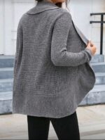 shein lune كارديجان بياقة شال مصمم بشكل كاجوال للخريف/الشتاء